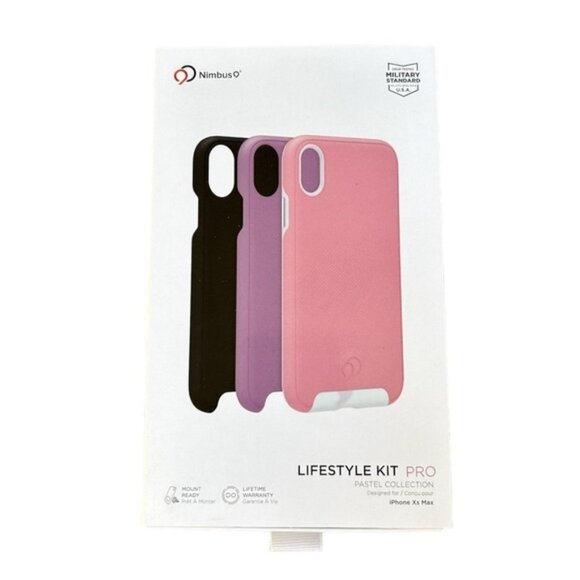 Nimbus9 lifestyle kit pro 2 cases pink & black covers iPhone XS Max - Picture 1 of 6